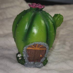 Fairy Garden Cactus House Figurine 5" Tall